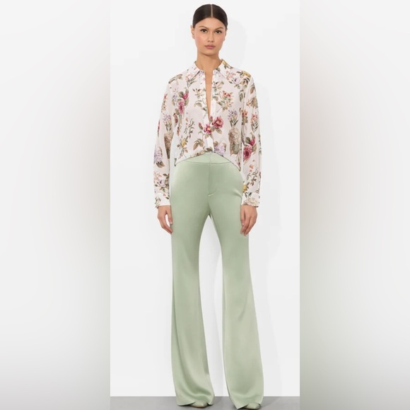 Alice + Olivia Willa Sweet nothings Top 100% Silk blouse - Picture 4 of 16